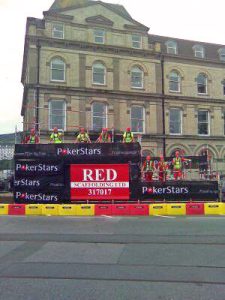 Motorsports Stage Scaffolding by RED Scaffolding Isle of Man