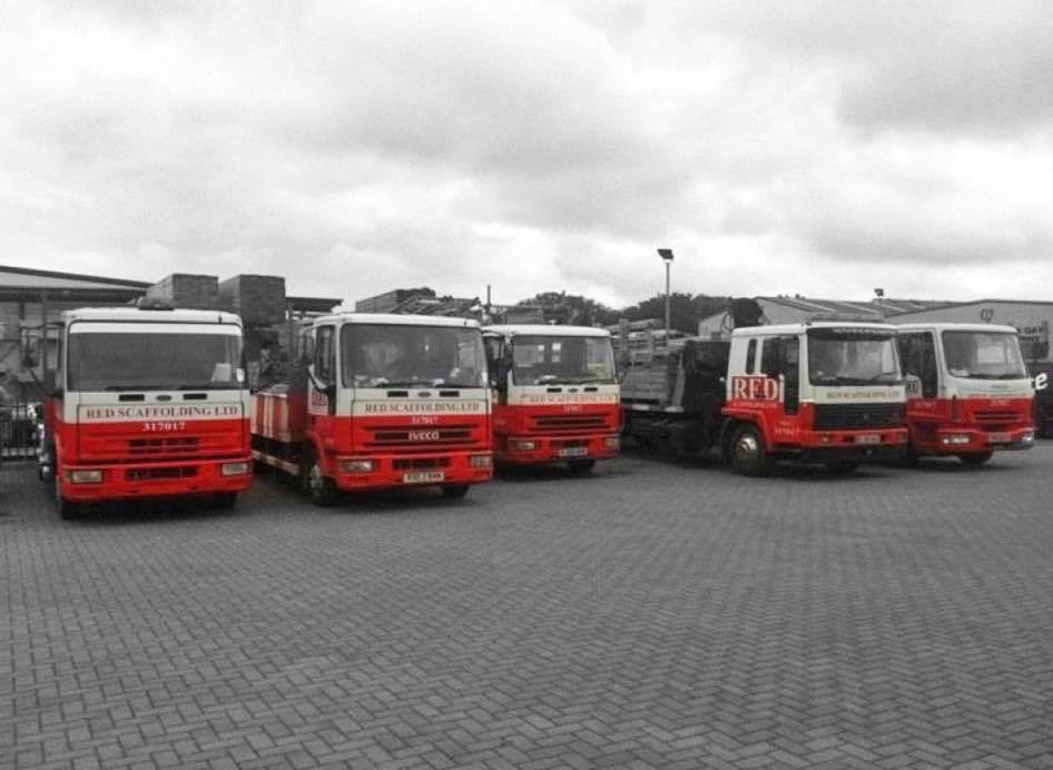 Scaffolding Fleet of RED Scaffolding Isle of Man