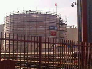 Industrial Scaffolding Gasometers by RED Scaffolding Isle of Man