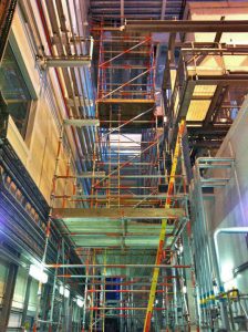 Interior Industrial Scaffolding by RED Scaffolding Isle of Man