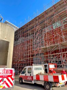 Industrial Scaffolding with fleet by RED Scaffolding Isle of Man