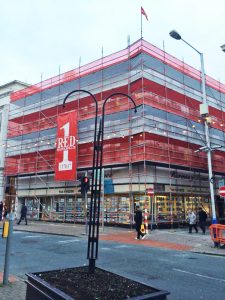 Town Centre Commercial Scaffolding by RED Scaffolding Isle of Man