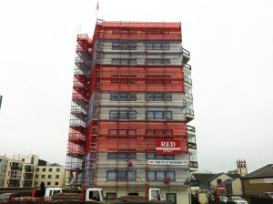 Apartment Block Maintenace and Repair Scaffolding by RED Scaffolding Isle of Man