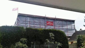 Commercial Scaffolding with Temporary Roof by RED Scaffolding Isle of Man