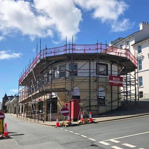 Street Frontage Commercial Scaffolding by RED Scaffolding Isle of Man