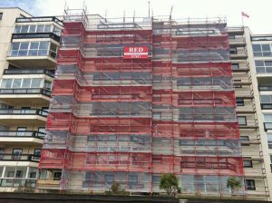 Apartment Block Repairs Scaffolding by RED Scaffolding Isle of Man