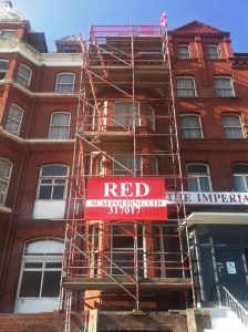 Commercial Scaffolding for roof access by RED Scaffolding Isle of Man