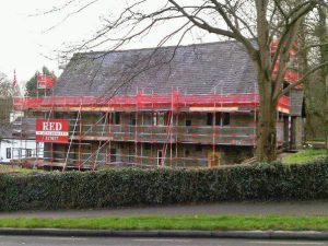 Commercial Scaffolding for Roof maintenance by RED Scaffolding Isle of Man