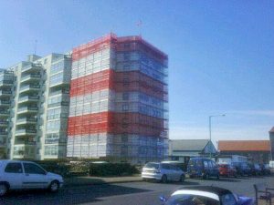 Hise Rise Block Commercial Scaffolding by RED Scaffolding Isle of Man