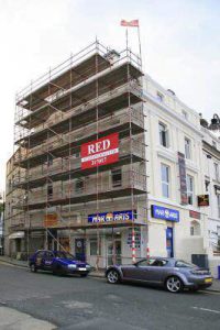 Commercial building access Scaffolding by RED Scaffolding Isle of Man