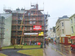 Commercial building repairs Scaffolding by RED Scaffolding Isle of Man