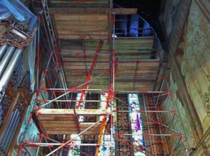 Access platform for Church Interior Scaffolding by RED Scaffolding Isle of Man