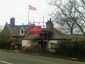 Chimney Repair Scaffolding by RED Scaffolding Isle of Man