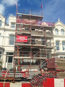 Terraced House Scaffolding by RED Scaffolding Isle of Man