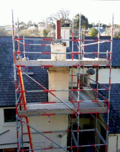 Chimney Repair Access Scaffolding by RED Scaffolding Isle of Man