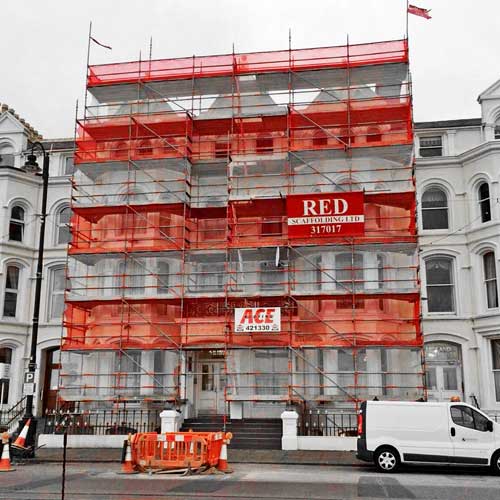 Scaffolding Loch Promenade Isle of Man