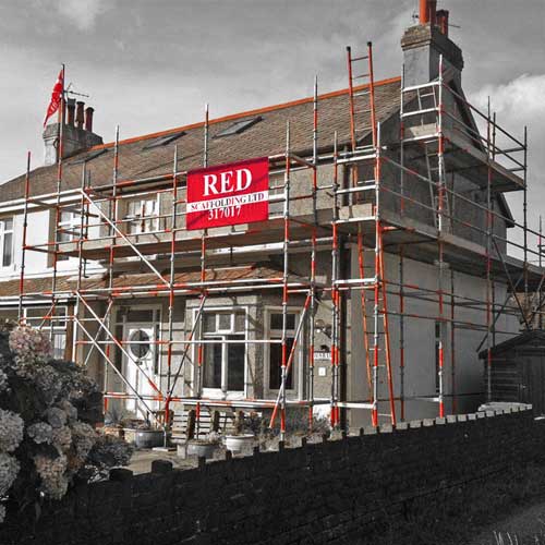 Scaffolding for roofworks on domestic property Isle of Man